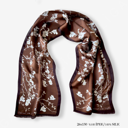 'Almond Brown 130' İpek Fular