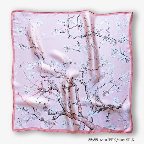 'Almond Pudra 55' İpek Fular - 0