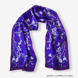 'Almond Purple 130' İpek Fular