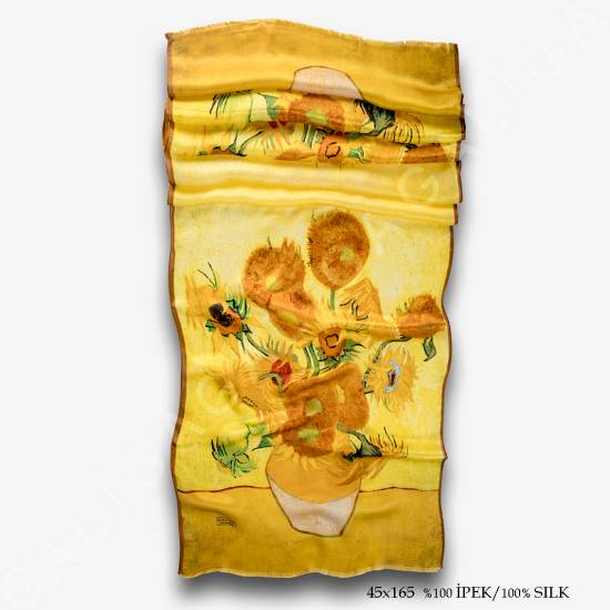 'Yellow Vase 165' İpek Fular - 1