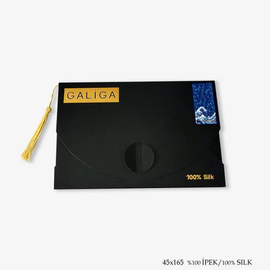 'Waves At Night 165' İpek Fular - 4