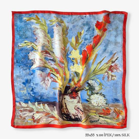 'Gladioli 55' İpek Fular - 0