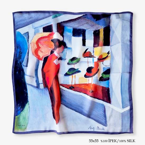 'Hats 55' İpek Fular - 0