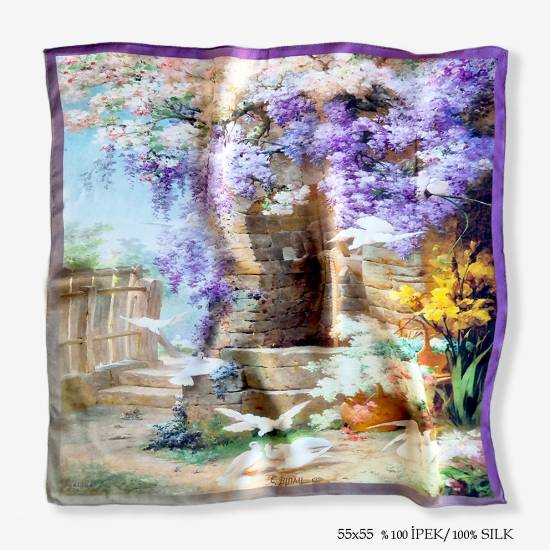 'Le Printemps 55' İpek Fular - 0