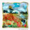 'Monet Poppy 55' İpek Fular - Thumbnail (1)