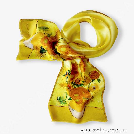 'Yellow Vase 130' İpek Fular - 1